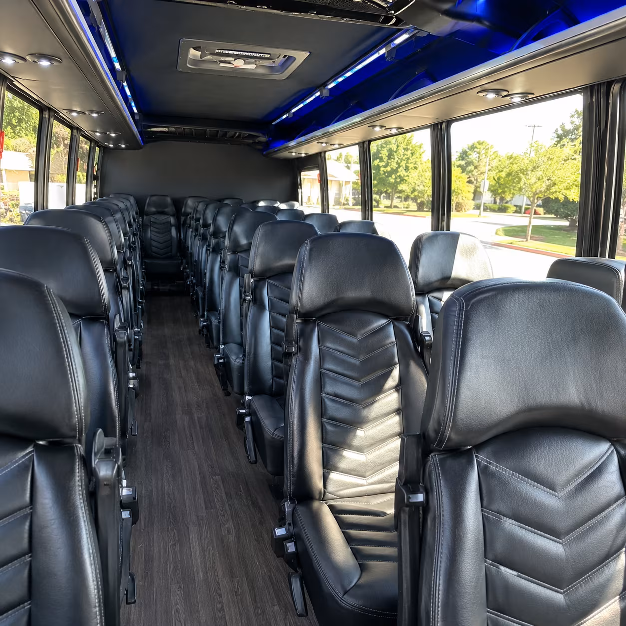 malden 25 passenger minibus interior